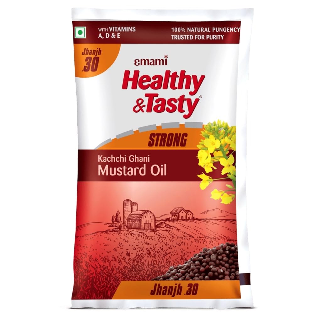Emami Healthy & Tasty Strong Kachchi Ghani Mustard Oil, 825 gm